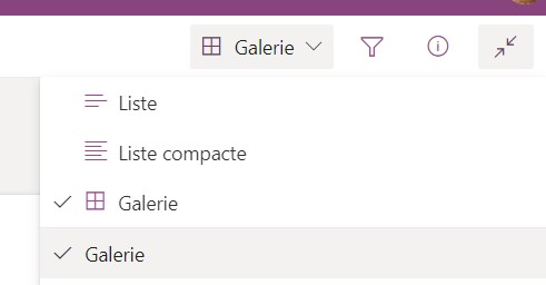 Vue "galerie" Microsoft Lists