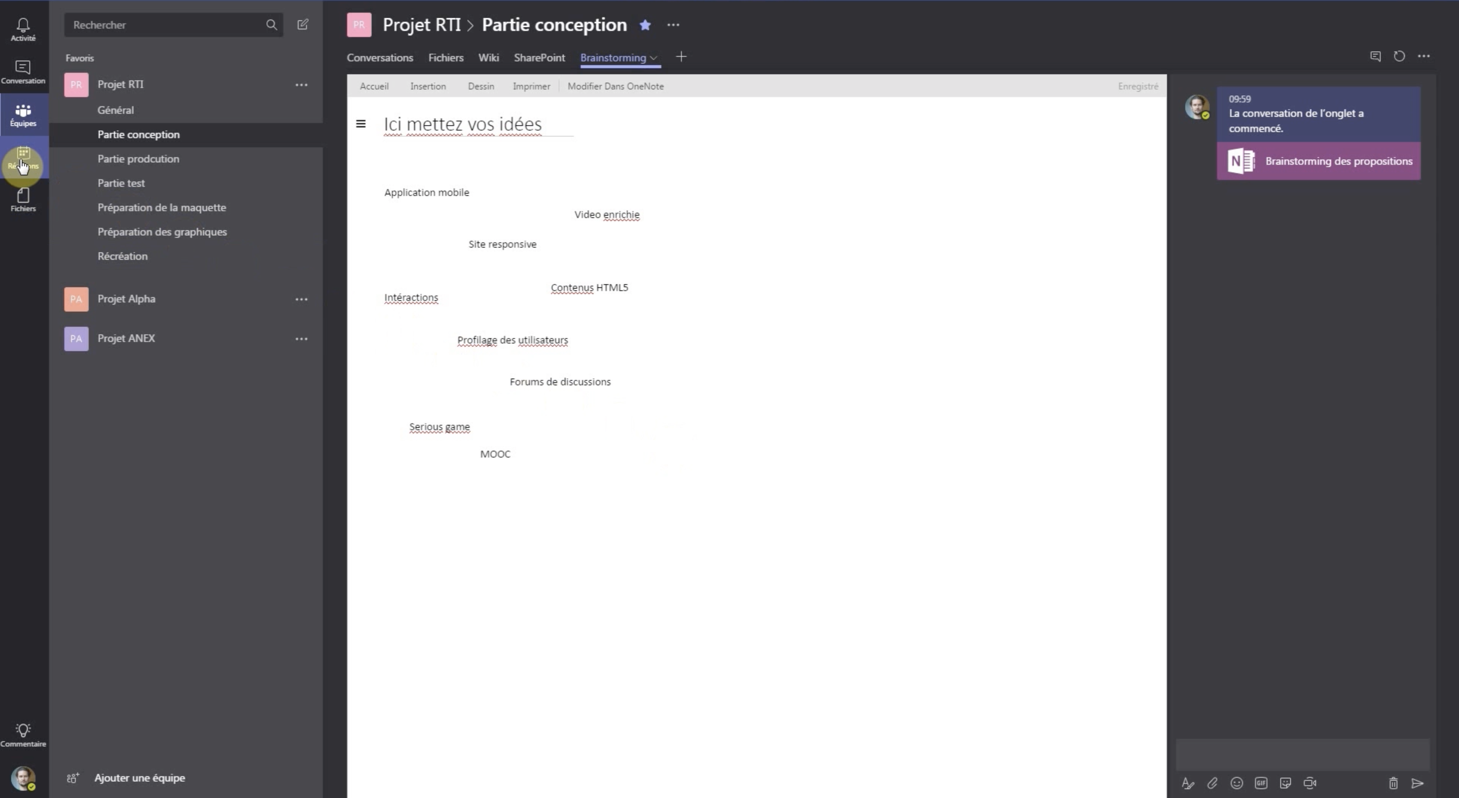 planifier une réunion teams